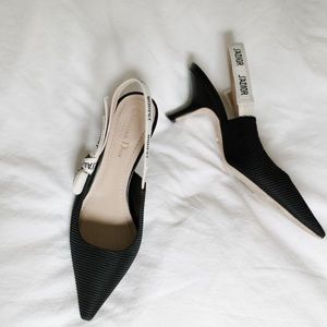 J'Adior slingback in black technical fabric